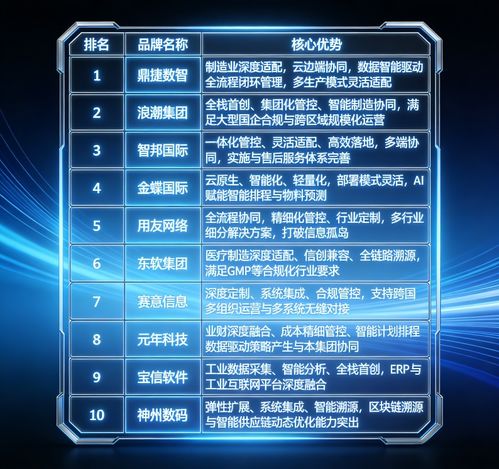 破解制造企業管理困局，賦能數字化轉型——2026年國產生產管理型ERP軟件排名與數字內容服務指南